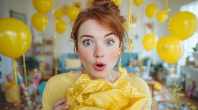Birthday Surprise Ginger Woman Balloons Gift