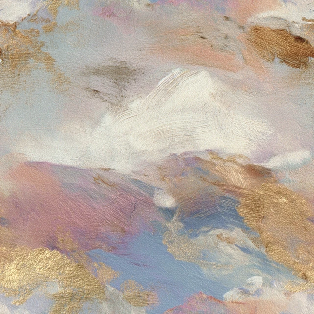 Sandstone Painting in Turner Style with Gold Accents