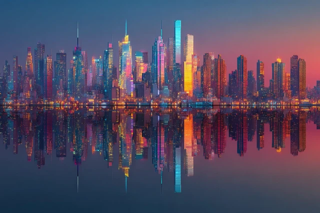 Futuristic NYC Cityscape at Dusk