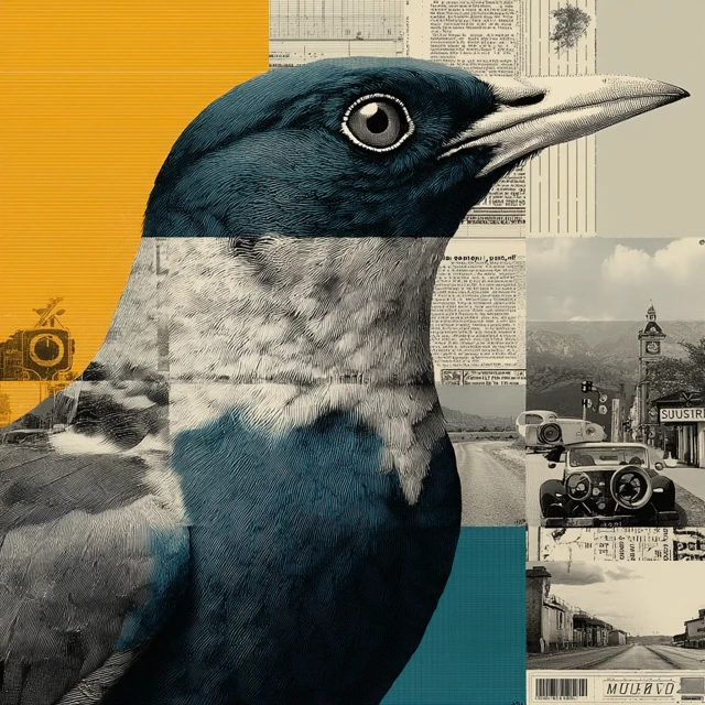 Surreal Bird Collage Art