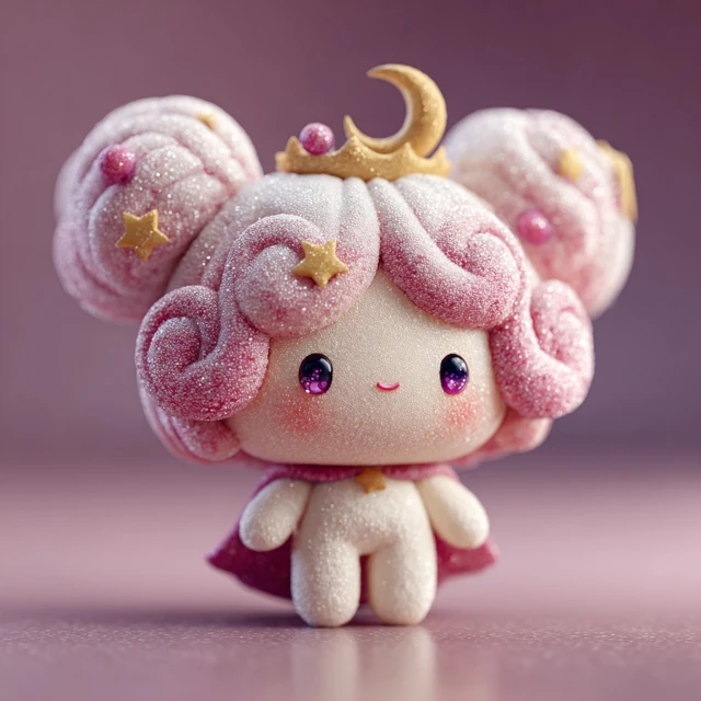 Cute Magical Girl Blind Box Toy 3D Render