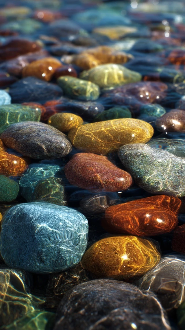 Crystal Water Stones Reflections Macro HD