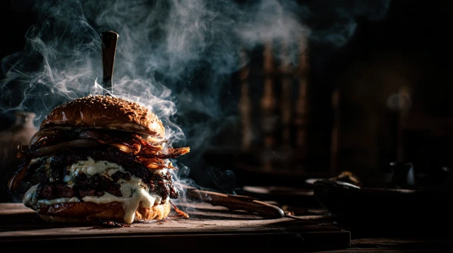 Epic Tomahawk Steak Burger Food Photography