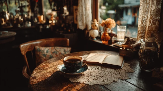 Retro Japanese Coffee Shop Cozy Interior