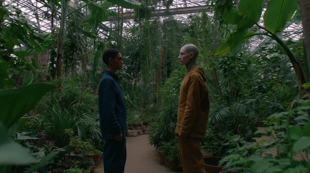 Androgyne and Android Conversing in a Greenhouse