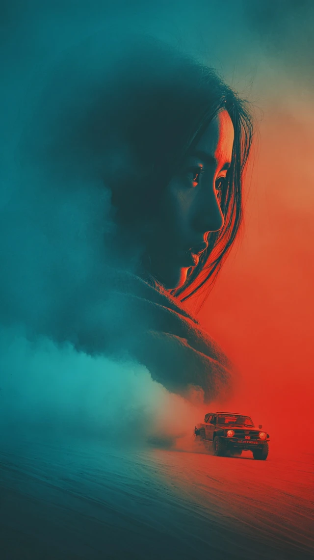 Desert Chase Dramatic Poster Art