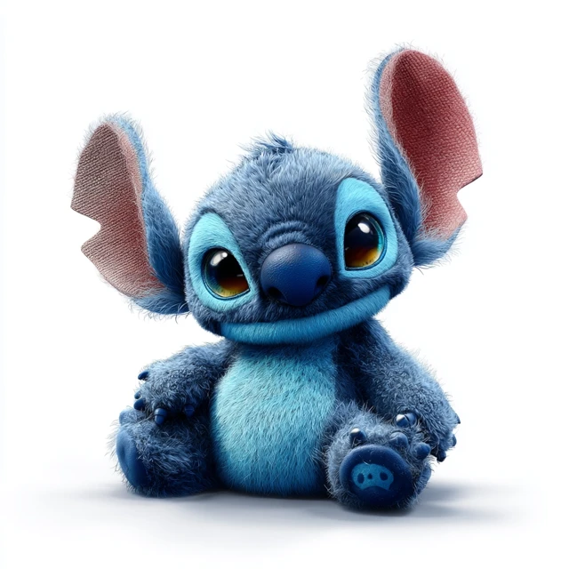 Realistic 3D Render of Stitch Cartoon Character