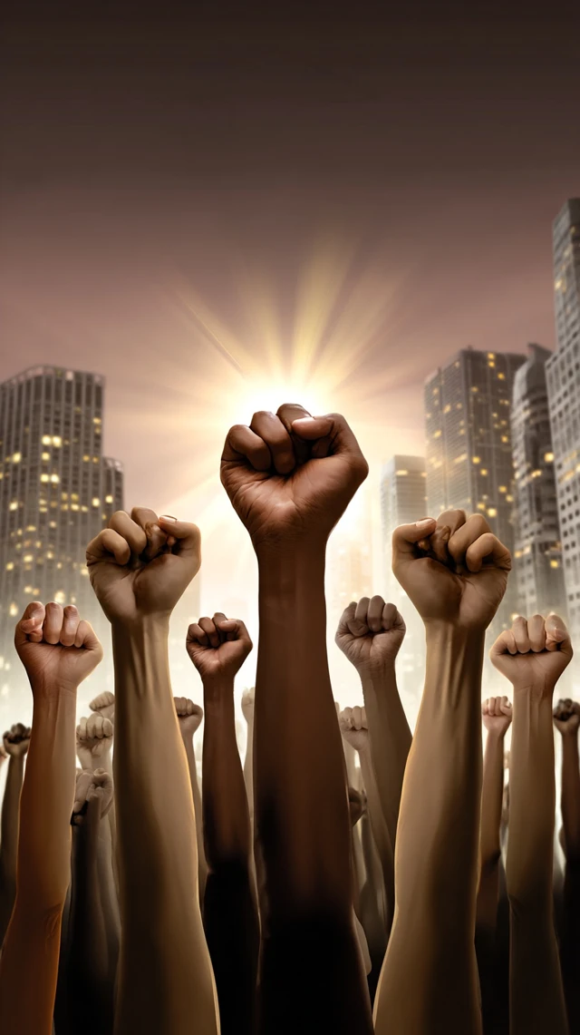 Resistance in Unity Fists Raised High