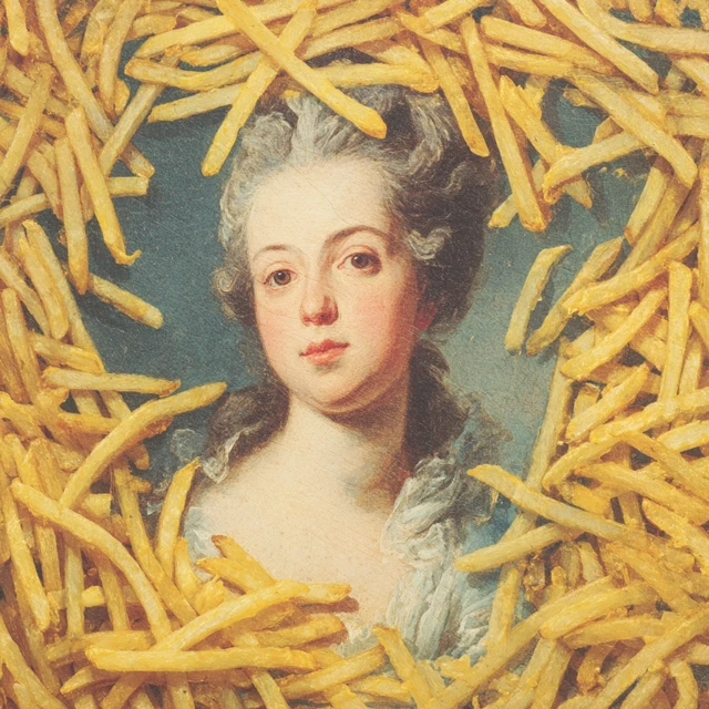 French Fries Painting Classic Art Food Fusion