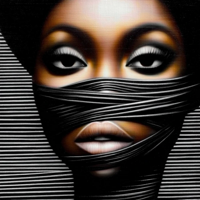Black Woman in Silence Art Portrait