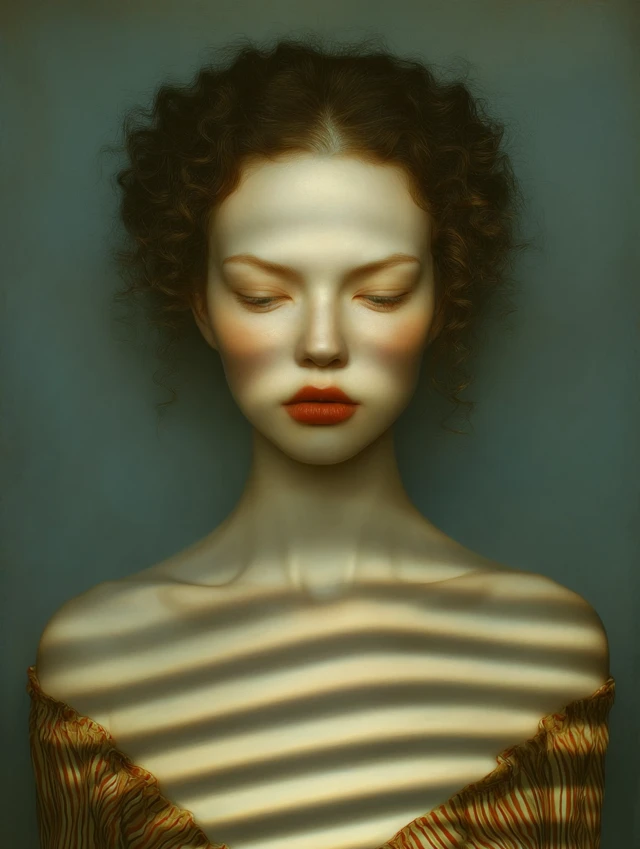 Elegant Portrait Ethereal Beauty Painterly Style