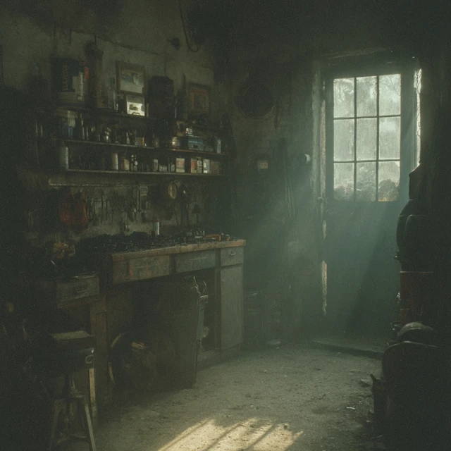 Polish Repair Shop Vintage Garage Painting