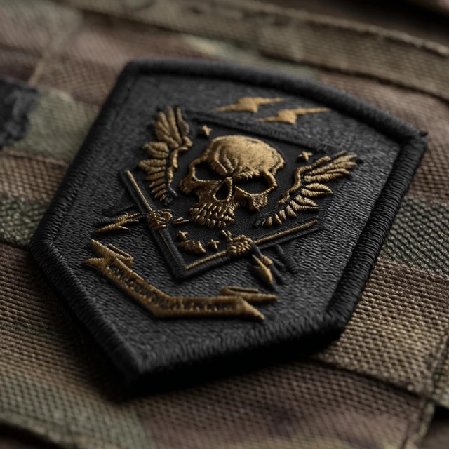 Military Patch Design: Skull, Eagle Talons, Lightning