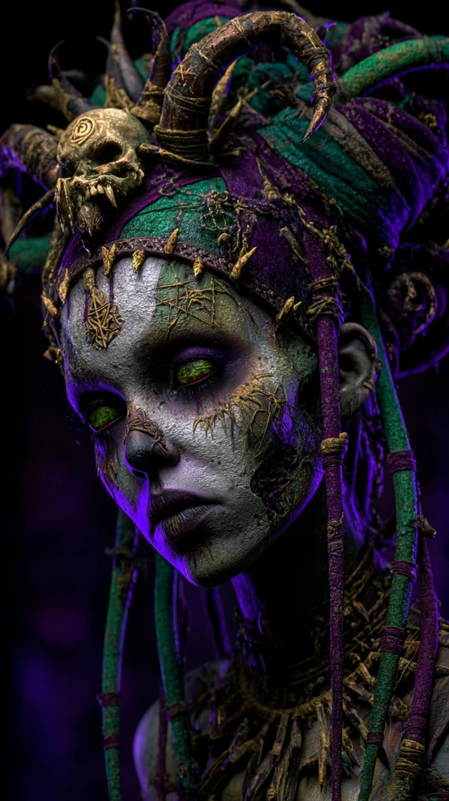 Voodoo Ritual Woman Sculpture Horror Art