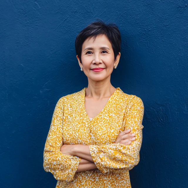 Asian Businesswoman Smiling Confidently