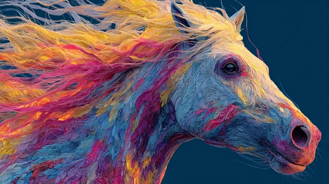 Fiery Horse Digital Artwork