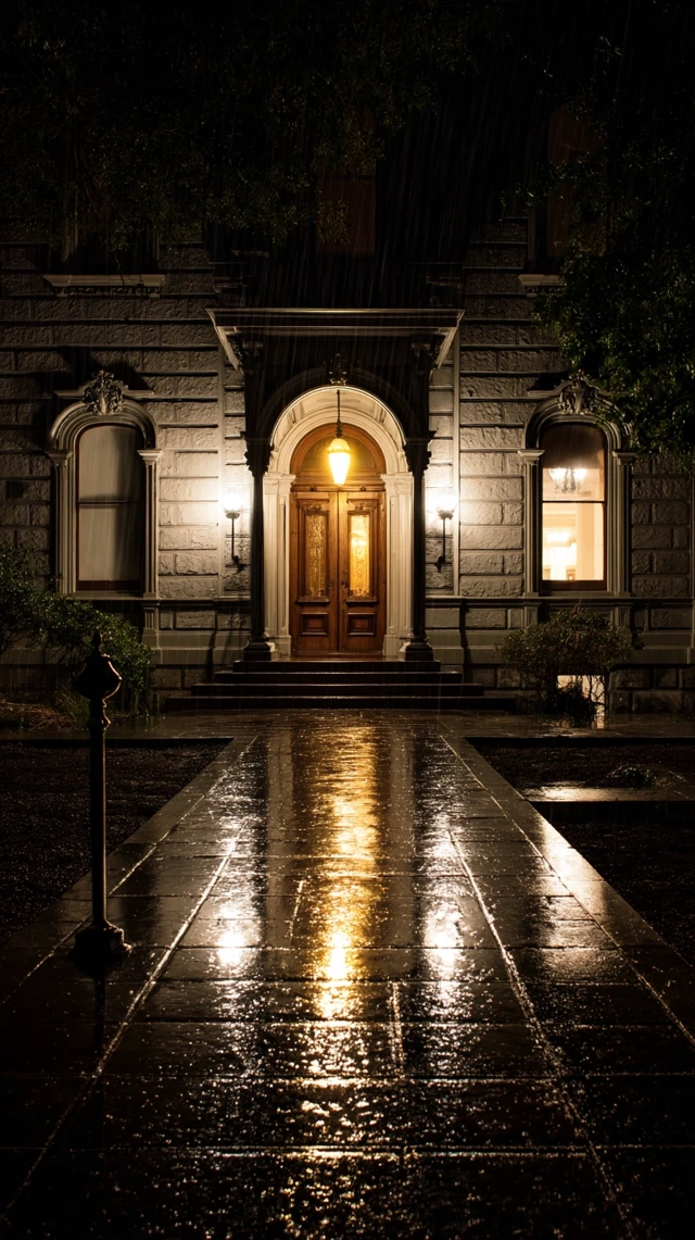 Rainy Night Mansion Illumination