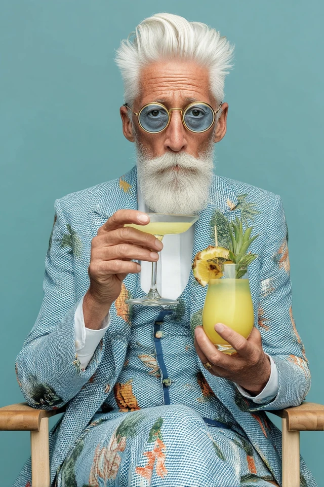 Cool CEO in Dior Clothing with Cocktail Portrait