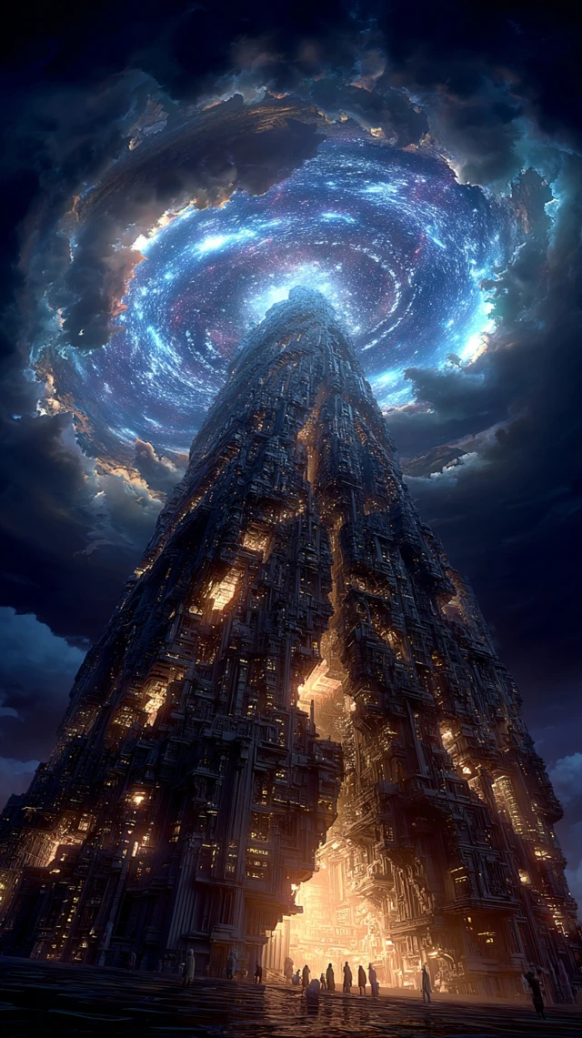 Futuristic Cityscape with Stellar Aurora