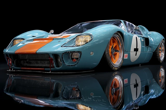 Ford GT 40 Race Car Gulf Colors