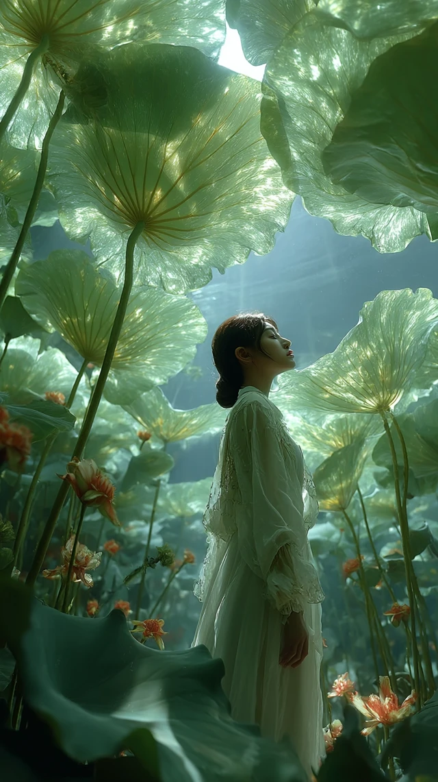 Chinese Girl in Lotus Garden Fantasy Photography
