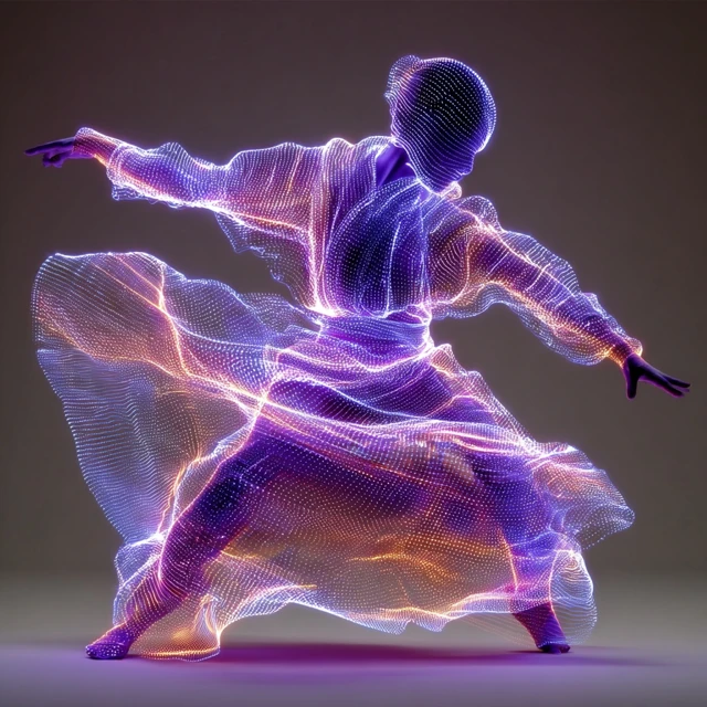 Kinetic Dancer in Translucent Light Currents