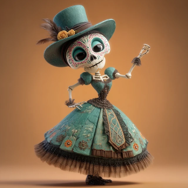 Day of the Dead Katrina 3D Cartoon