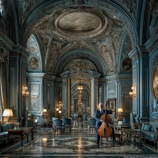 Baroque Hotel Jazz Cellist Interior