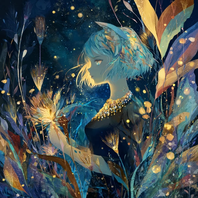 Mysterious Forest Girl Celestial Art