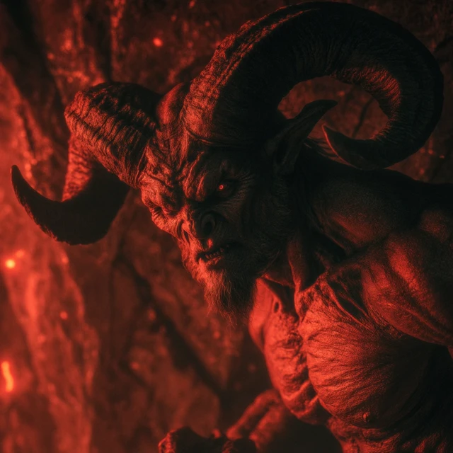 Devil in Hell Fiery Demon Creature