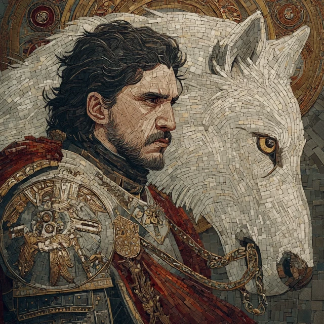 Jon Snow Mosaic Art Game of Thrones
