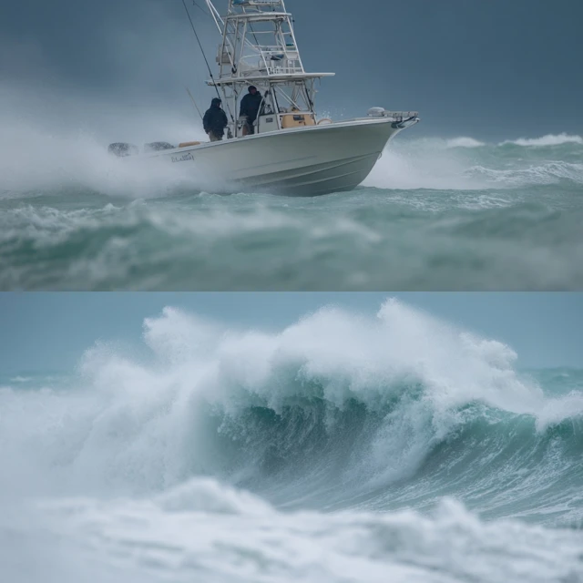Fishing Boat in Storm off Key West Florida