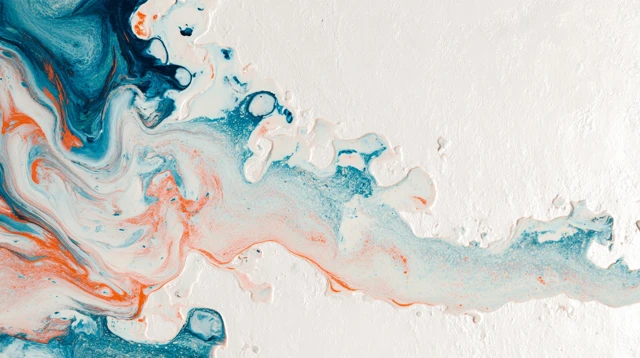 Abstract Painting Blue Orange White Colors