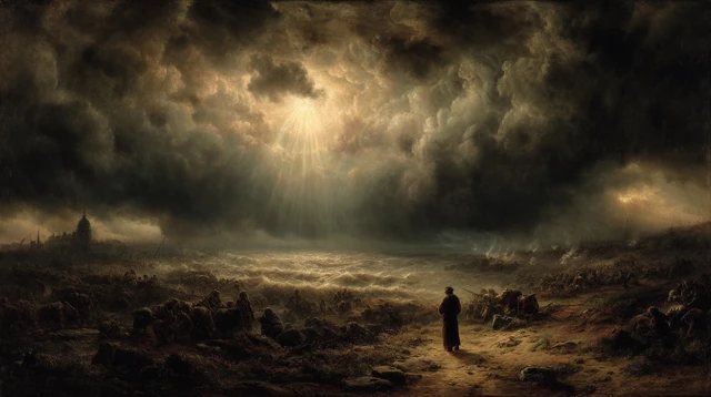 Rembrandt Style Divine Judgment Painting Noah