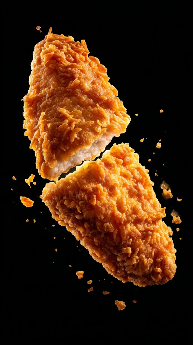 Crispy Fried Chicken Fillet Isolated Food Photography