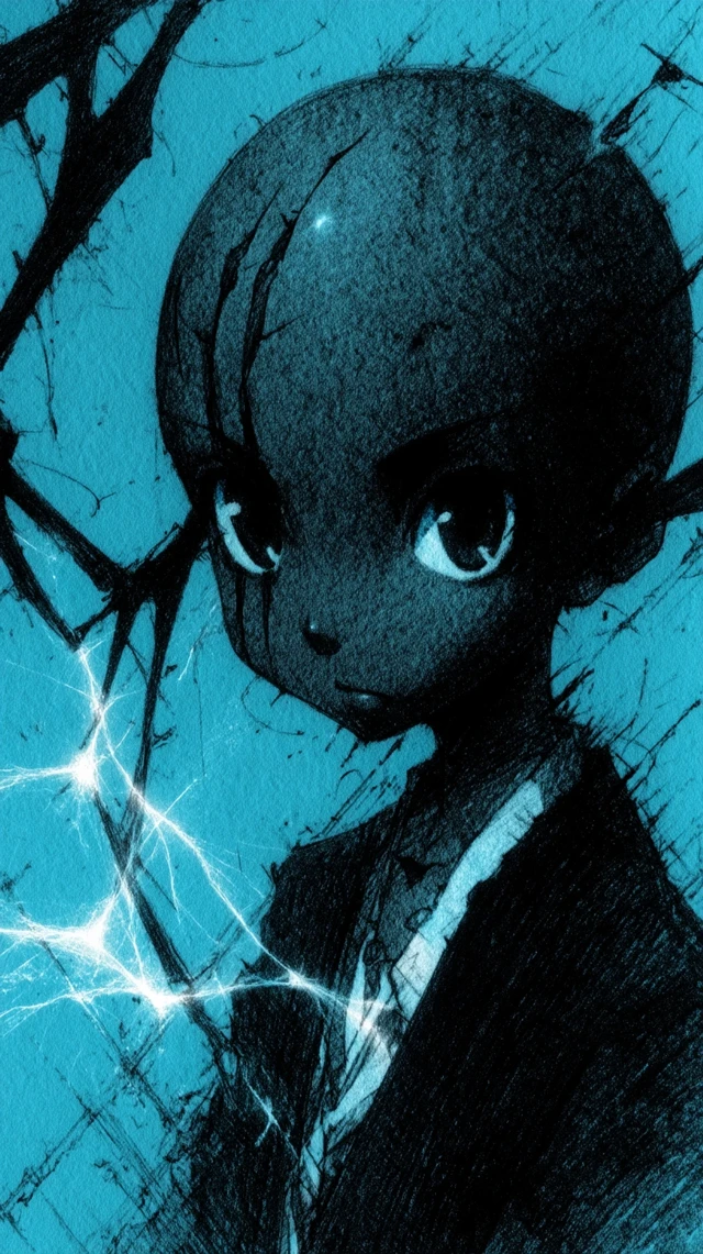 Futuristic Anime Boy with Alchemy and Space