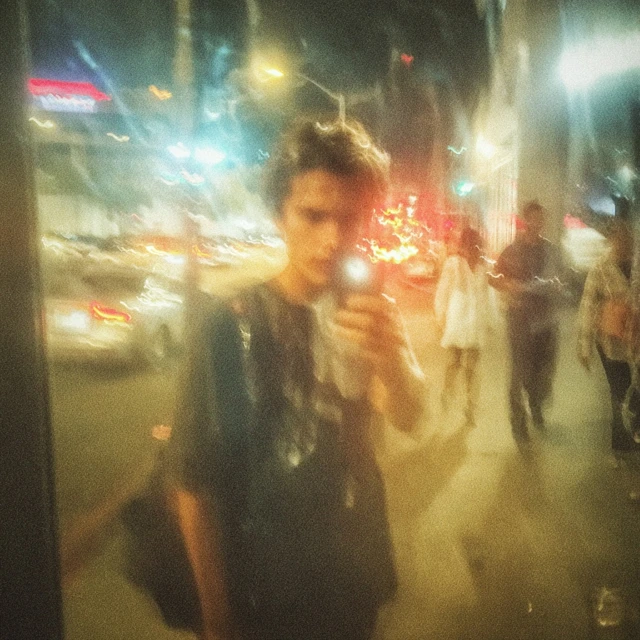 Streetlight Selfie Blurry Night Photo
