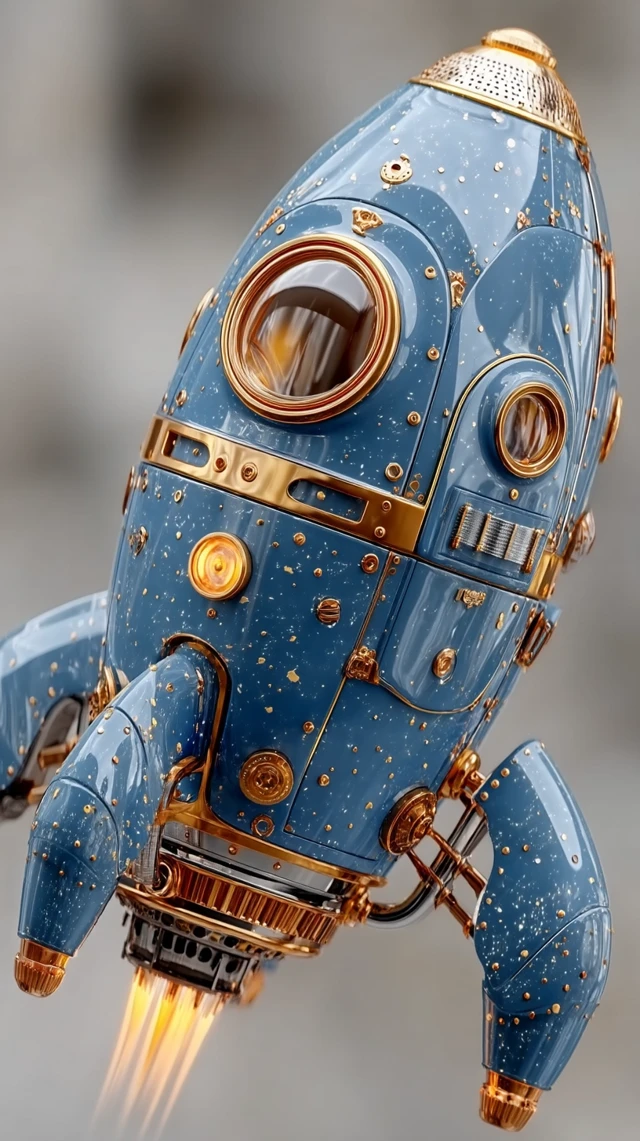 Claymation Rocket: Cinematic 3D Art