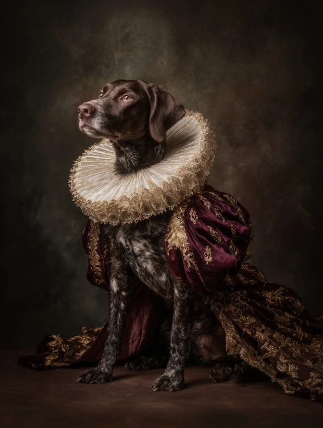 Regal Pet Portrait Vintage Court Costume