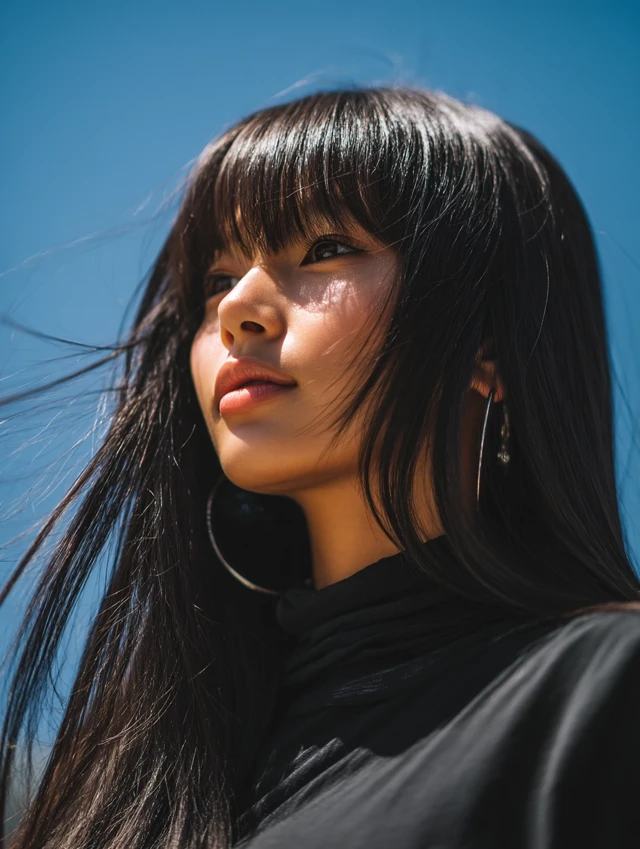 Korean Fashion Model in Seoul Sunlight