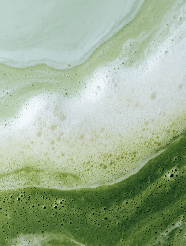 Matcha Latte Macro Creamy Foam Gradient
