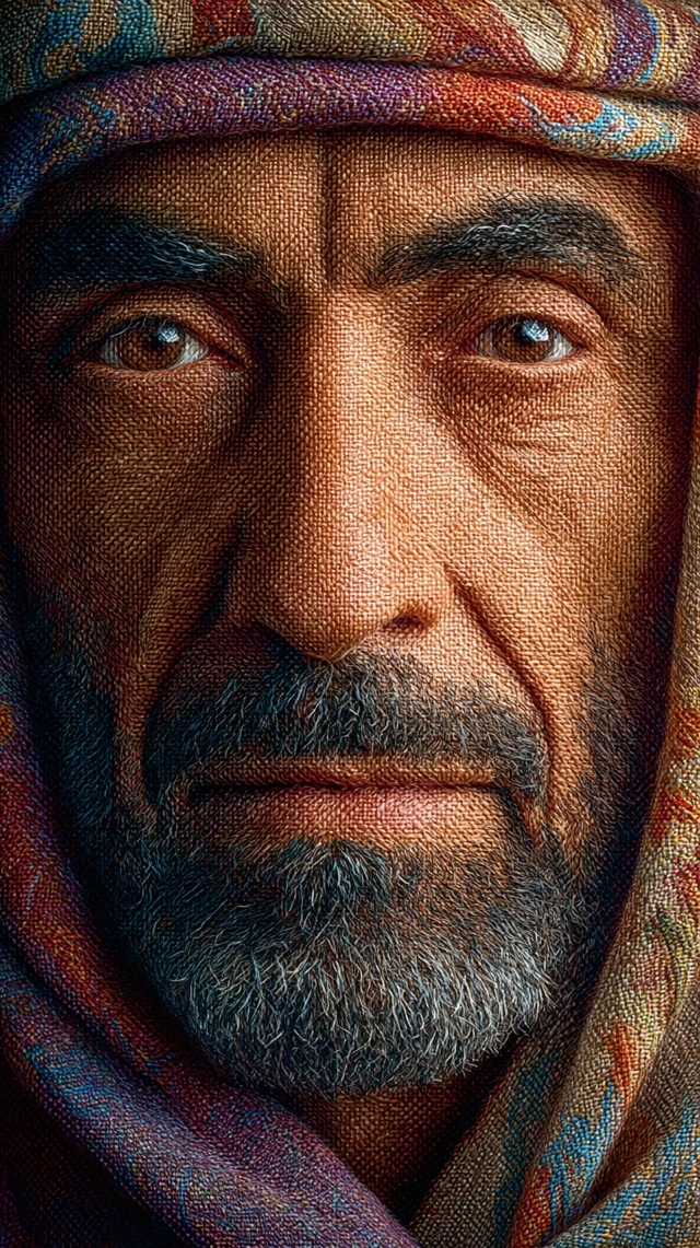Sheikh Zayed Cross Stitch Portrait Studio Photography