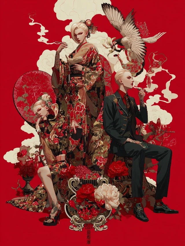 Japanese Mafia Geisha Modern Art
