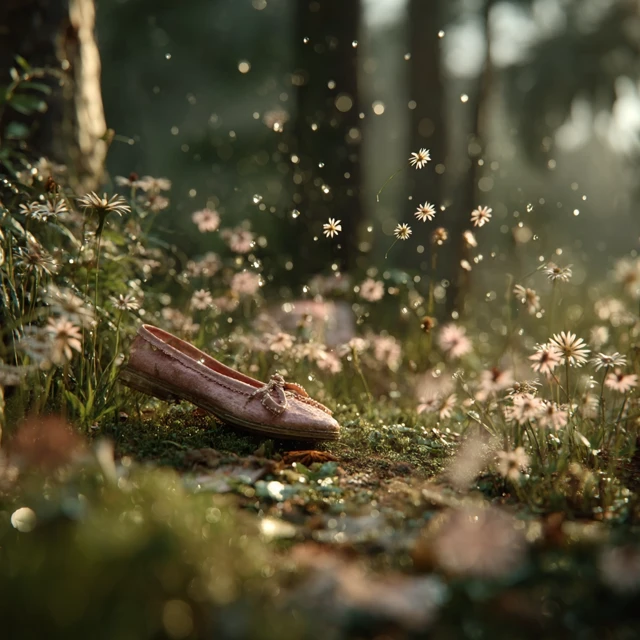 Pink Slipper in Forest Clearing Nature Photography