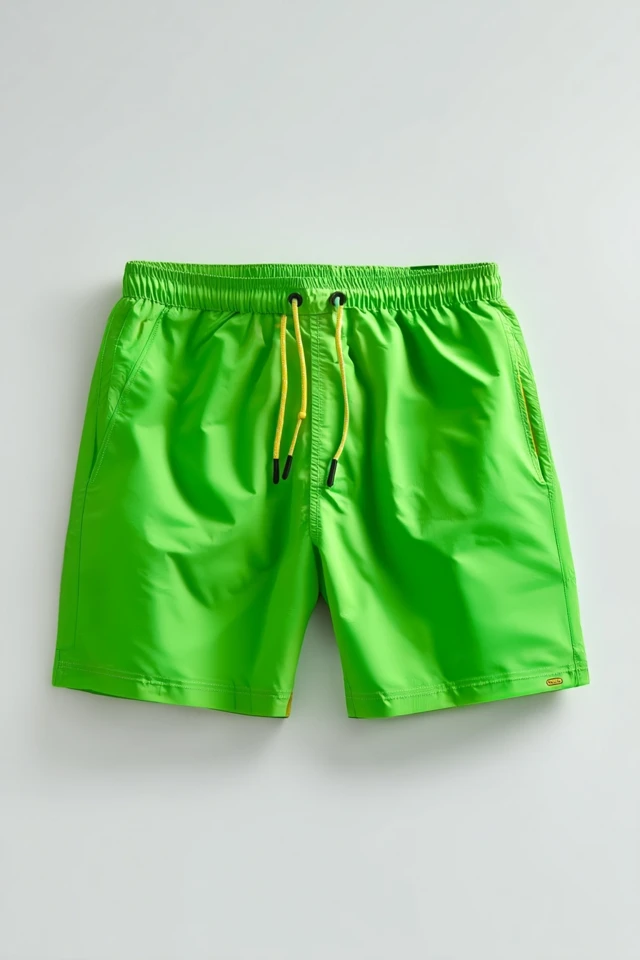 Mens Lime Green Swim Shorts Ecommerce Photo