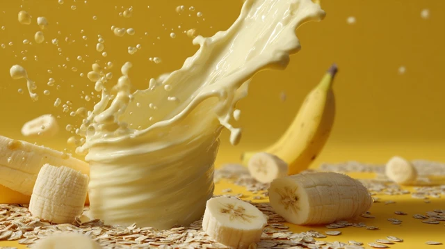 Milk Splash with Banana Oats Photography