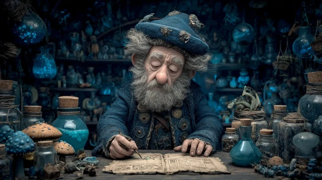 Magical Fantasy Wizard Crafting Potions