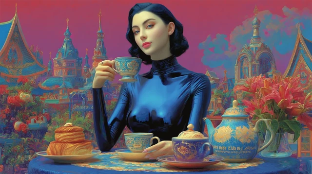 Supermodel Tea Party in Bangkok Illustration