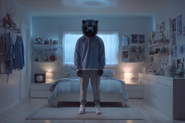 Puma Head Man in Bedroom Football Theme