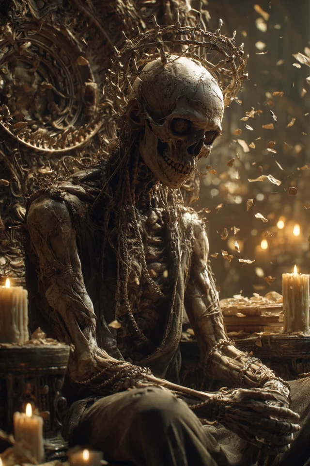 Dark Fantasy Oracle Bone Throne Portrait